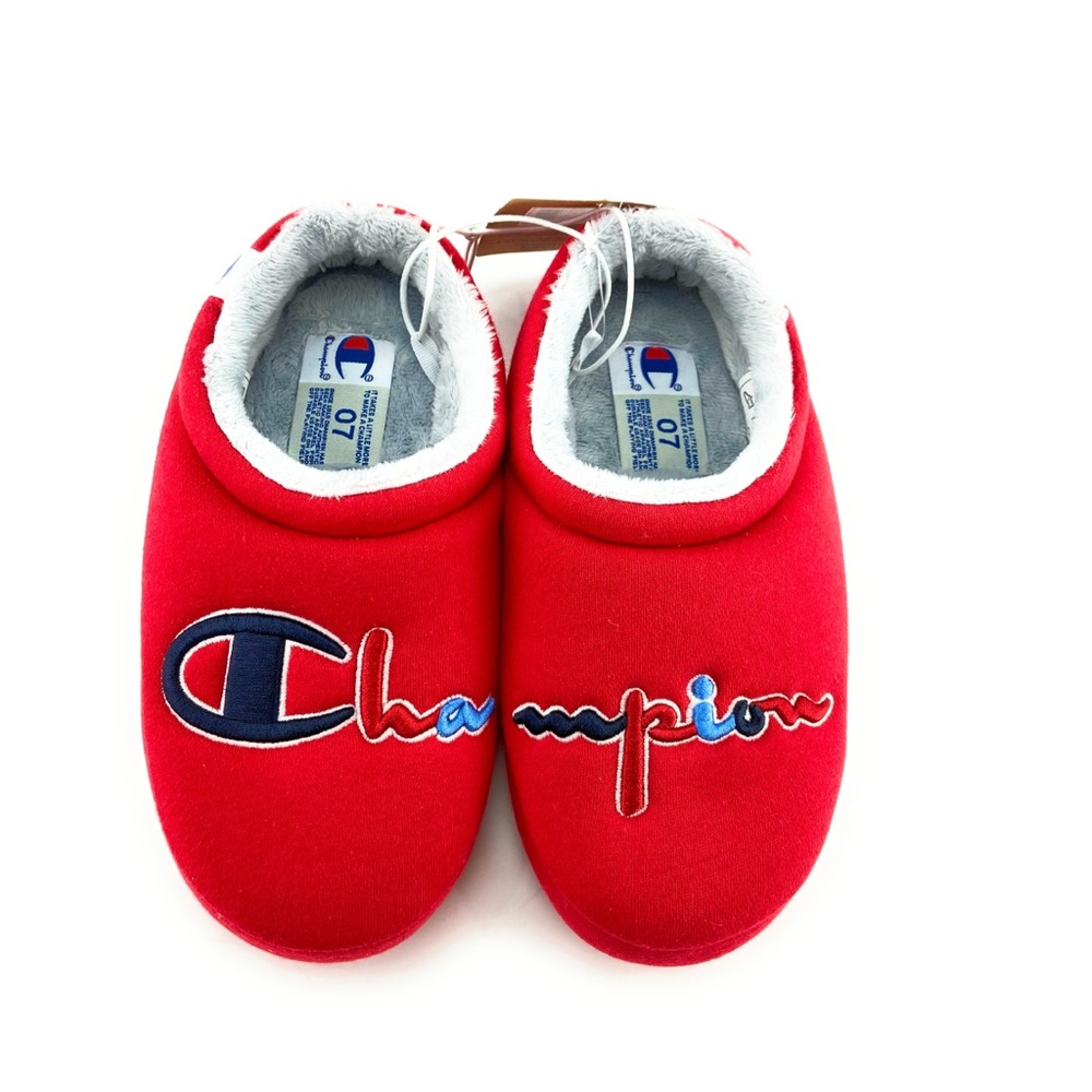 Champion Women's Shuffle Script Scarlet Slippers - Picture 2 of 11